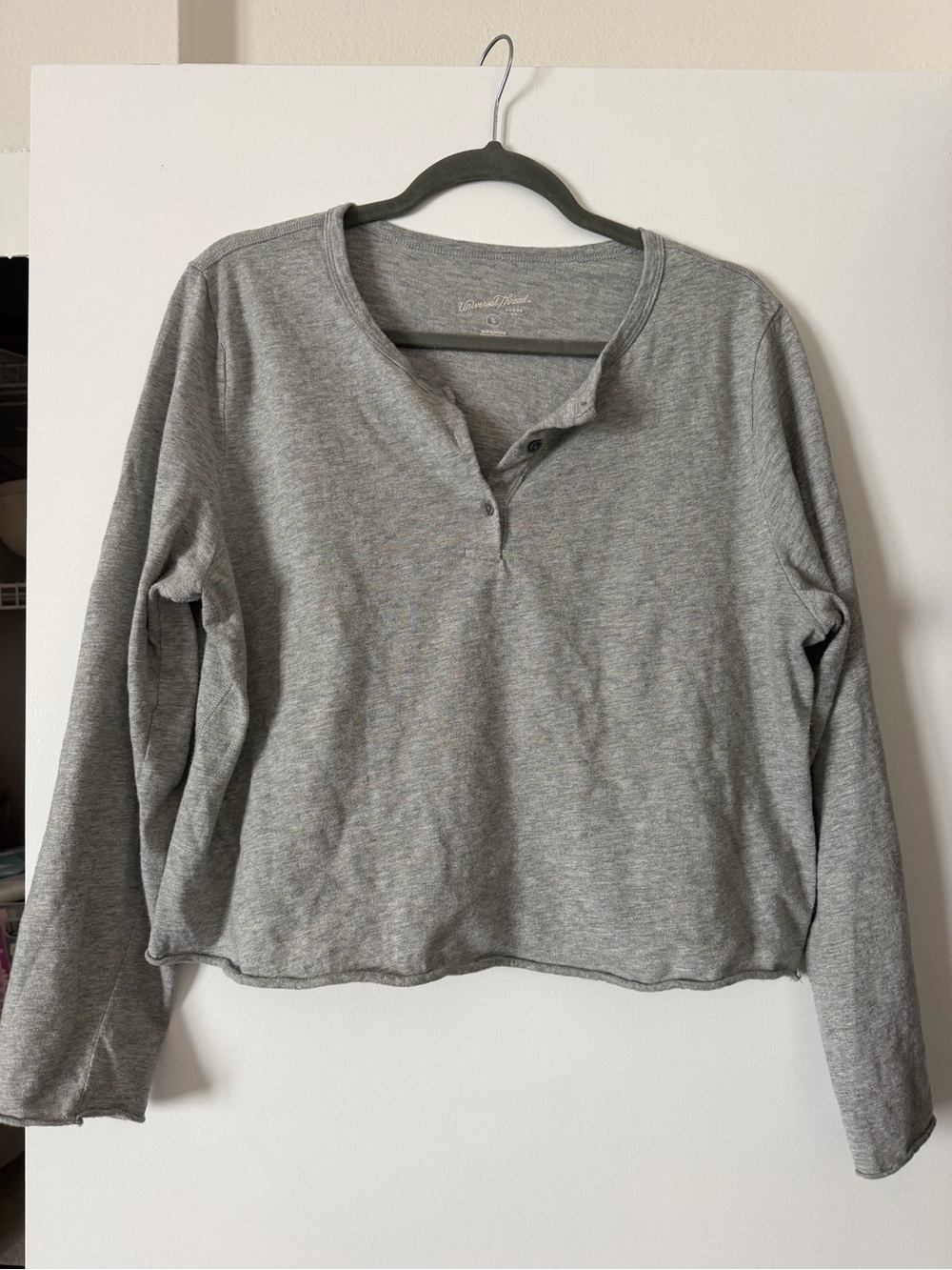 Universal Thread Cropped Henley Shirt